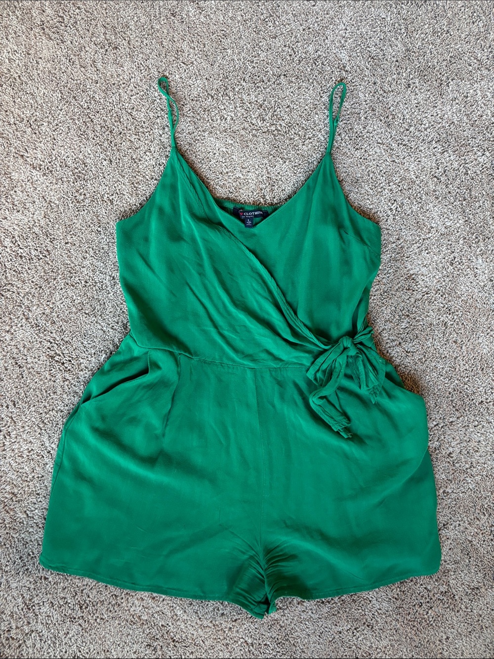 one clothing Emerald Green Wrap Romper